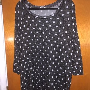 Charcoal polka dot sweater/sweatshirt